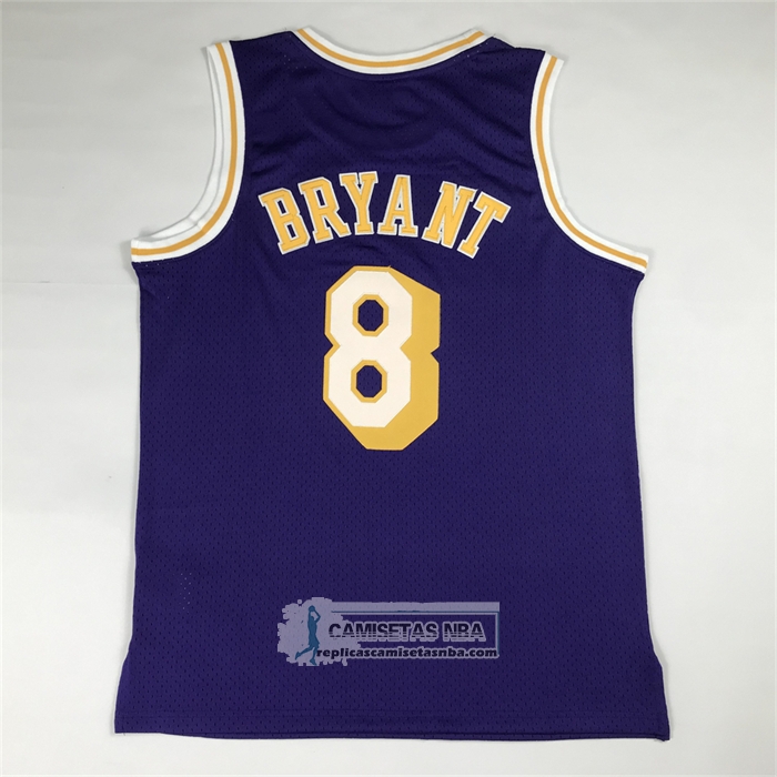 Camiseta Los Angeles Lakers Kobe Bryant NO 8 Autentico 1996-97 Violeta
